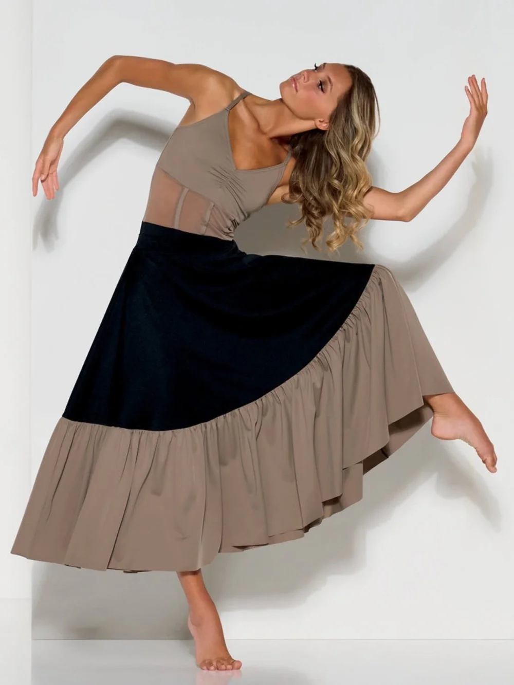 Kelle dance costume tan black 2 piece LYRICAL 5382 4331 CASTLE ON THE HILL teen